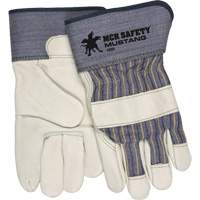 Mustang Fitters Gloves, Large, Grain Cowhide Palm, Fleece Inner Lining Action Paper