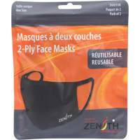2-Ply Reusable Face Masks, Polyester, Black Action Paper