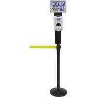 Sign & Dispenser Holder for Crowd Control Post, Black Action Paper