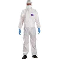 Alphatec Microchem Coveralls with Collar, Large, White, SMS Action Paper