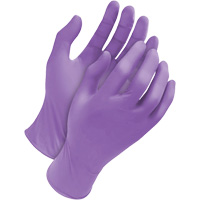 Deny Tripolymer Disposable Gloves, Large, Latex/Neoprene/Nitrile, 6-mil, Powder-Free, Purple Action Paper