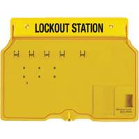 Poste de cadenassage trilingue recouvert, Cadenas Aucune, Capacit&eacute; de 4, Cadenas Non compris Action Paper