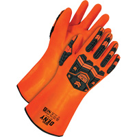 Deny Chemical Resistant Gloves, Size 9, 14" L, PVC, Terry Cloth Inner Lining Action Paper