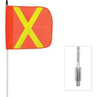 Safety Whip&reg; Non-Powered Heavy-Duty Fibreglass Whip, Threaded Mount, 6' High, Orange with Reflective Action Paper