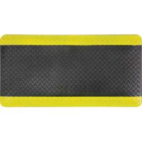 Anti-Fatigue Matting, Diamond, 1-2/3' x 3-1/4' x 3/4", Black/Yellow, Polyurethane Action Paper