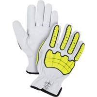 Impact & Cut Resistant Gloves, Small, Goatskin Palm, Driver Cuff Action Paper