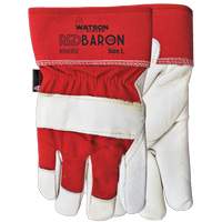 Red Baron Fitter's Gloves, Large, Grain Cowhide Palm, Sherpa Inner Lining Action Paper