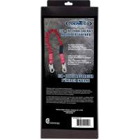 ShockSorb Internal Shock Lanyard, 6', Snap Hook Center, Snap Hook Leg Ends, Polyester Action Paper