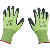 High Visibility Dipped Gloves, Size Small, 15 Gauge, Polyurethane Coated, Polyethylene Shell, ASTM ANSI Level A5 Action Paper