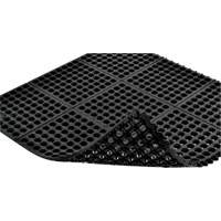 Cushion-Ease&reg; 550 Interlocking Anti-Fatigue Mat, Slotted, 3' x 3' x 3/4", Black, Rubber Action Paper