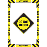 "Keep Clear Do Not Block" Floor Marking Kit, Adhesive, English with Pictogram Action Paper