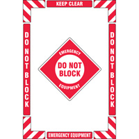 "Emergency Equipment" Floor Marking Kit, Adhesive, English with Pictogram Action Paper