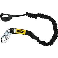 Arc Flash Shock Absorbing Lanyard, 6', Locking Snap Hook Center, Choke-Off Loop Leg Ends, Nylon Action Paper
