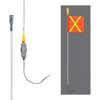 Safety Whip&reg; All-Weather Super-Duty Warning Whips with Constant LED Light, Spring Mount, 5' High, Orange with Reflective Action Paper