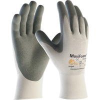 ATG MaxiFoam&reg; Premium Seamless Knit Gloves, Large, Nitrile Coating, 15 Gauge, Nylon Shell Action Paper