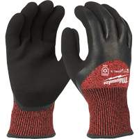 Winter Cut-Resistant Gloves, Size X-Large, 15 Gauge, Rubber Latex Coated, ANSI/ISEA 105 Level 3 Action Paper