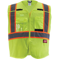 Flagman Safety Vest, High Visibility Lime-Yellow, Medium/Small Action Paper