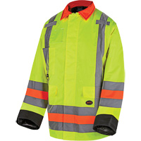 6040 Quebec Winter Traffic Control Jacket, Polyester, High Visibility Lime-Yellow, X-Small Action Paper