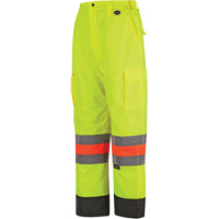 6041 Quebec Winter Traffic Control Pants, Polyester, X-Small, High Visibility Lime-Yellow Action Paper