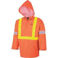 R85 Ensemble imperm&eacute;able de s&eacute;curit&eacute; 3 pi&egrave;ces ignifuge Element FR, PVC, Petit, Orange haute visibilit&eacute; Action Paper