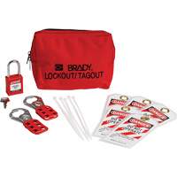 Lockout Tagout Kit with Nylon Safety Padlock in Pouch, Electrical Kit, 14 Components Action Paper