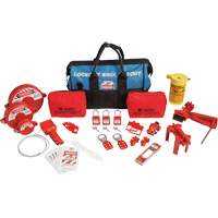 Lockout Tagout Kit with Nylon Safety Lockout Padlocks in Duffel Bag, Electrical/Valve Kit, 31 Components Action Paper