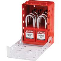 Ultra Compact Group Lockout Box with Nylon Safety Lockout Padlocks, Red Action Paper