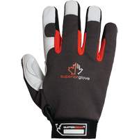 Clutch Gear&reg; Thinsulate Mechanic's Gloves, Grain Goatskin/Split Leather Palm, Size Small/7 Action Paper