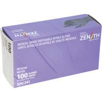 Medical Grade Disposable Gloves, Medium, Nitrile, 6-mil, Powder-Free, Black, Class 2 Action Paper