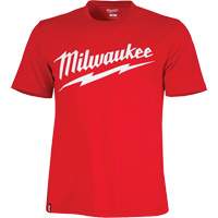 Heavy-Duty Short-Sleeved T-Shirt with Milwaukee&reg; Logo, Men's, Small, Red Action Paper