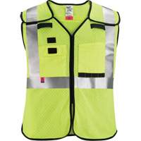 Breakaway Mesh Safety Vest, Black/High Visibility Lime-Yellow, Medium/Small Action Paper