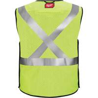 Breakaway Mesh Safety Vest, Black/High Visibility Lime-Yellow, Medium/Small Action Paper