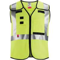 Breakaway Mesh Safety Vest, Black/High Visibility Lime-Yellow, Medium/Small Action Paper