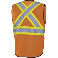 6960 Veste de s&eacute;curit&eacute; &agrave; maille en avant, Orange haute visibilit&eacute;, Moyen, Polyester Action Paper