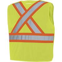 598P Tear-Away Mesh Safety Vest, High Visibility Lime-Yellow, Medium/Small, Polyester Action Paper