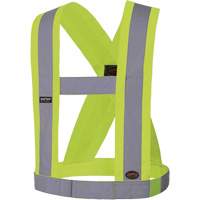 5492 Bretelles de s&eacute;curit&eacute; r&eacute;glable de 4" de large, R&eacute;pond ou surpasse la norme CSA Z96 classe 2 - niveau 2, Jaune lime haute visibilit&eacute;, Couleur r&eacute;fl&eacute;chissante Argent, Taille unique Action Paper