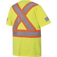 6980 Safety T-Shirt, Cotton, Small, High Visibility Lime-Yellow Action Paper