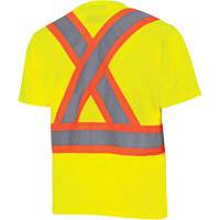 6991 Bird's-Eye Safety Shirt, Polyester, 3X-Large, High Visibility Lime-Yellow Action Paper