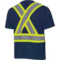 6992N Bird's-Eye Safety Shirt, Polyester, X-Small, Navy Blue Action Paper