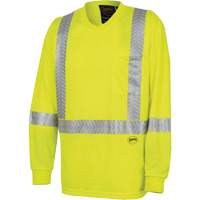 6905A Ultra-Cool Ultra-Breathable Long-Sleeved Safety Shirt, X-Small, High Visibility Lime-Yellow Action Paper