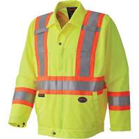 5999J Traffic Safety Jacket, Polyester, High Visibility Lime-Yellow, X-Small Action Paper