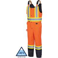 5040BB Waterproof Quilted Bib Pants, Polyester, X-Small, Black/High Visibility Orange Action Paper