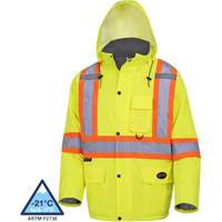 5031 Waterproof Quilted Safety Parka, High Visibility Lime-Yellow, Small Action Paper