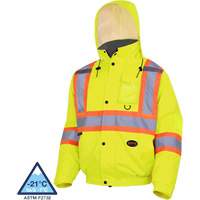 5033 Veste aviateur de s&eacute;curit&eacute; imperm&eacute;able et matelass&eacute;e pour l'hiver, Polyester, Jaune lime haute visibilit&eacute;, Petit Action Paper