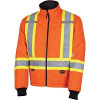 5015A Manteau matelass&eacute; pour cong&eacute;lateur, Polyester, Orange haute visibilit&eacute;, T-petit Action Paper