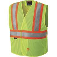 6916A Flame Resistant Safety Vest, High Visibility Lime-Yellow, Medium/Small, Polyester Action Paper