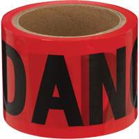 388 Danger Tape, Bilingual, 3" W x 200' L, 1.5 mils, Black on Red Action Paper