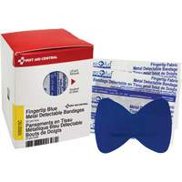 Fingertip Blue Detectable Bandages, Fingertip, Fabric Metal Detectable, Sterile Action Paper