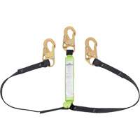 SA-64000-6 Shock Absorbing Lanyard, 6', Snap Hook Center, Snap Hook Leg Ends, Polyester Action Paper