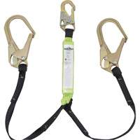 SA-64022-4 Shock Absorbing Lanyard, 4', Rebar Hook Center, Snap Hook Leg Ends, Polyester Action Paper